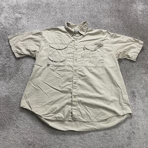 Columbia PFG Shirt Mens XXL Nude Beige Short Sleeve Button Down Outdoor Fishing